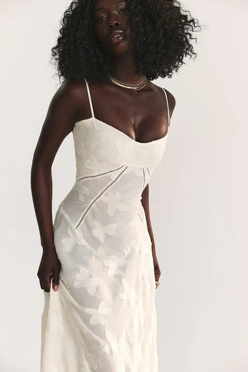 Ines - Blush Silk Lamé Maxi Couture by Ares Milano