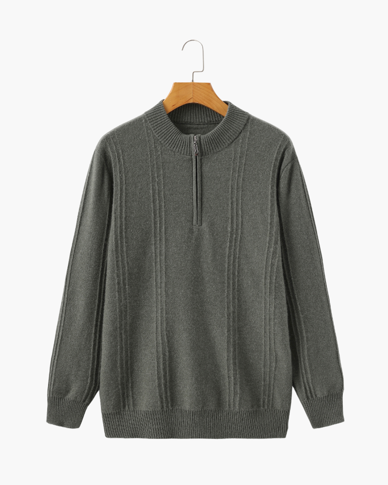 Bartolomeo - Cashmere Ribbed Half Zip by Ares Milano