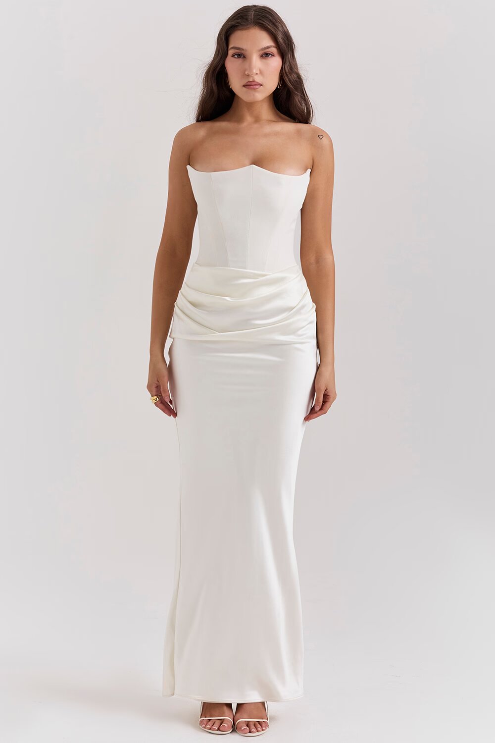 Rossana - Silk Strapless Maxi Dress by Ares Milano
