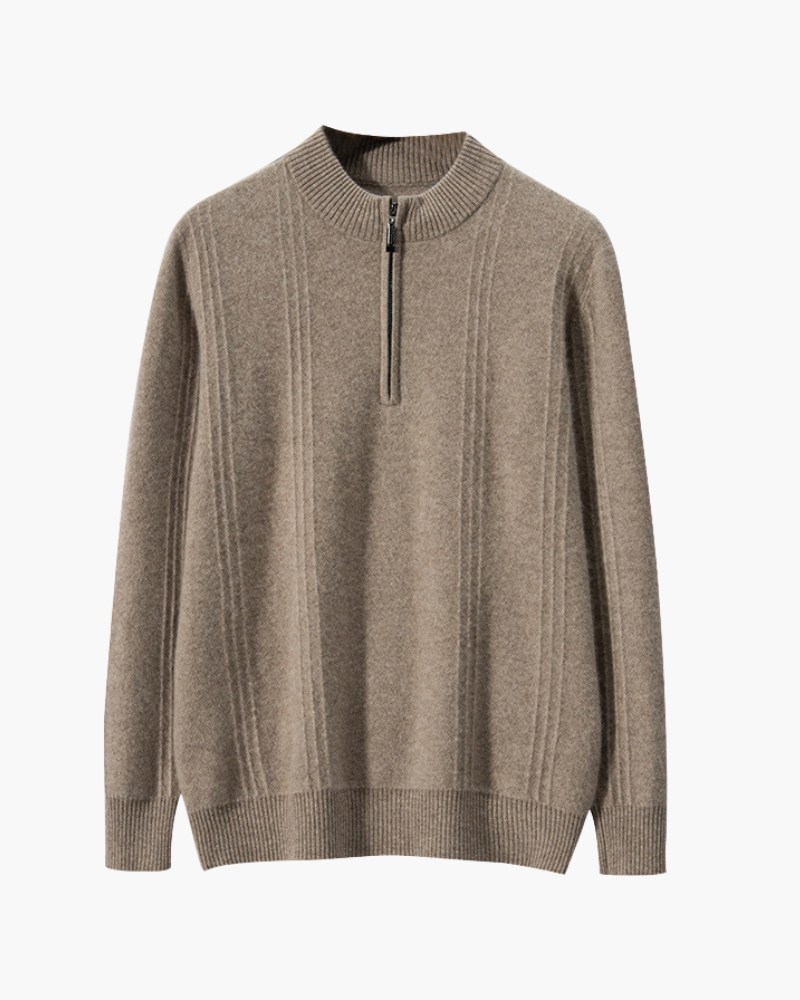 Bartolomeo - Cashmere Ribbed Half Zip by Ares Milano