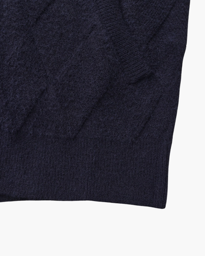 Ottone - Diamond Knit Zip Cardigan by Ares Milano