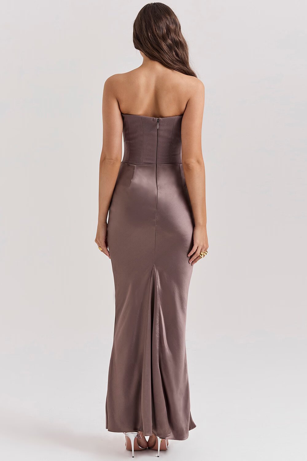 Rossana - Silk Strapless Maxi Dress by Ares Milano