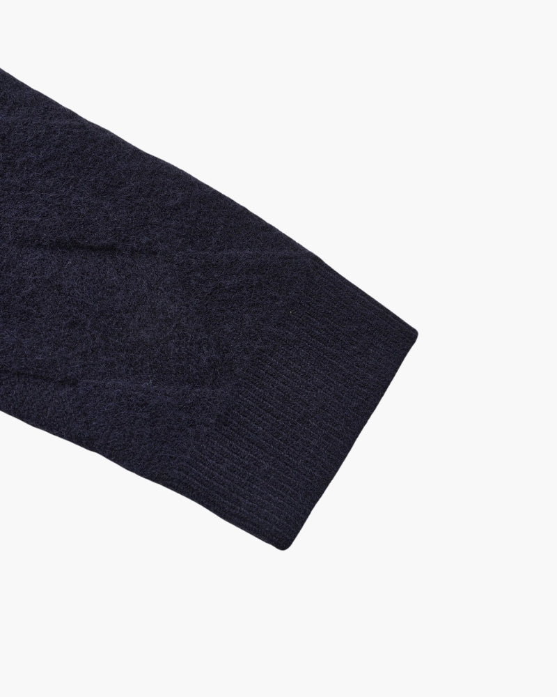 Ottone - Diamond Knit Zip Cardigan by Ares Milano