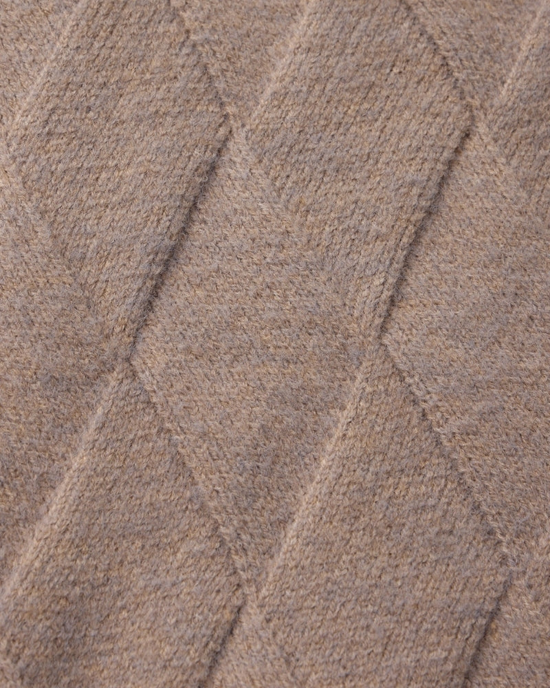 Ottone - Diamond Knit Zip Cardigan by Ares Milano