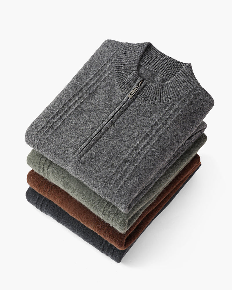 Bartolomeo - Cashmere Ribbed Half Zip by Ares Milano