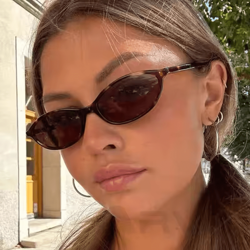 Artemisia - Leopard Print Oval Sunglasses by Ares Milano