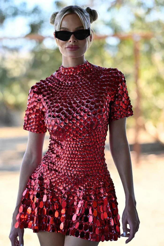 Fosca - Gold Sequin Gala Dress Shine by Ares Milano