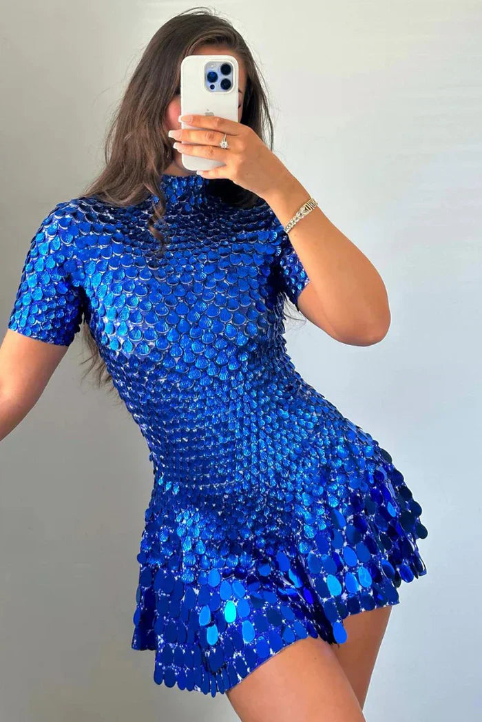 Fosca - Gold Sequin Gala Dress Shine by Ares Milano