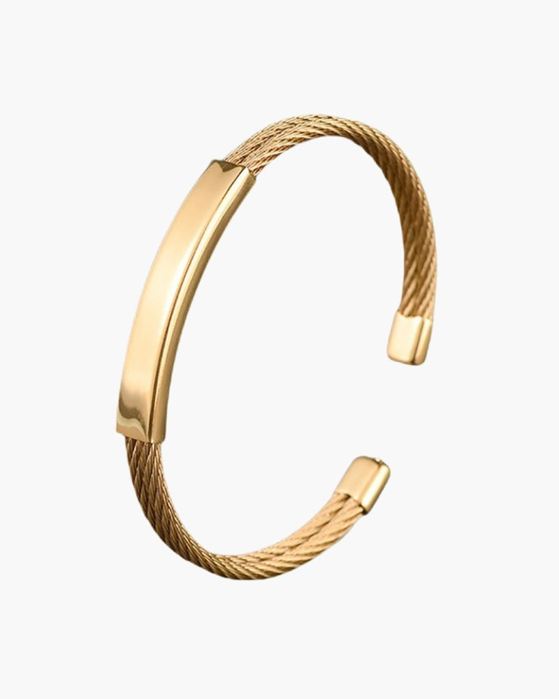Flavio - Open Cable Cuff 75% Gold Tone by Ares Milano