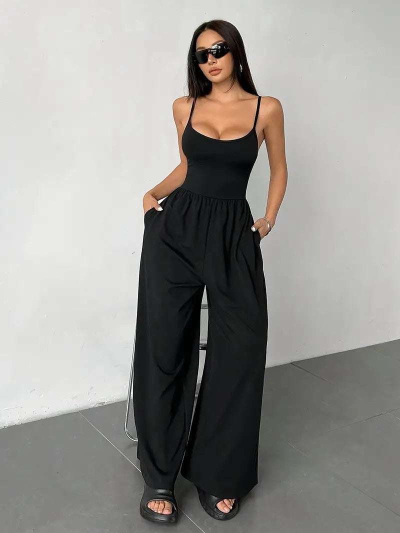 Smeralda - Spaghetti Strap Jumpsuit by Ares Milano
