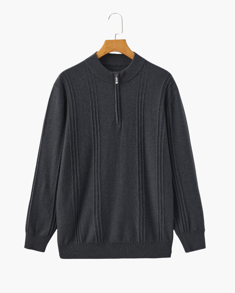 Bartolomeo - Cashmere Ribbed Half Zip by Ares Milano