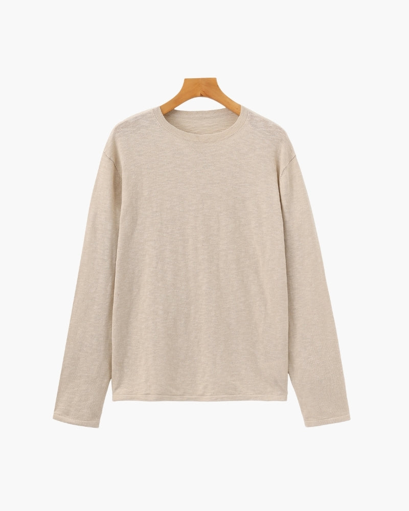 Cristiano - Linen-Cotton 75% Crewneck by Ares Milano