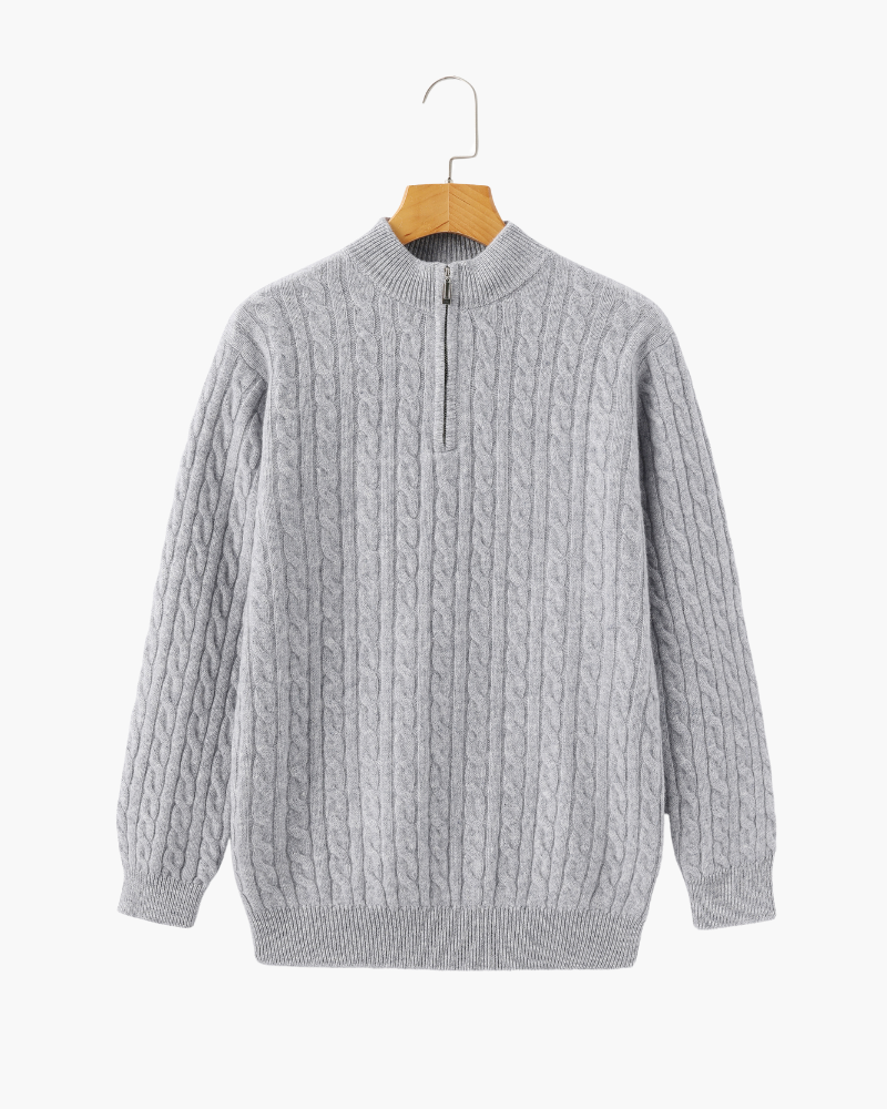 Vittorio - Cashmere Half Zip Cardigan by Ares Milano