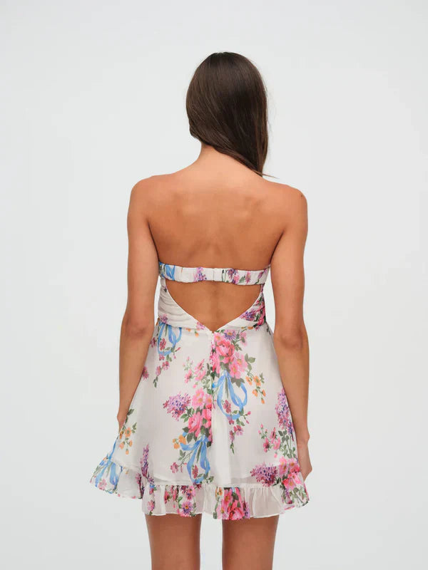 Norma - Celeste Floral Mini Dress by Ares Milano