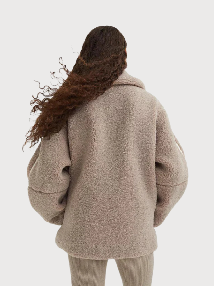 Ambrosia - Cozy Soft Sherpa Lined Coat by Ares Milano