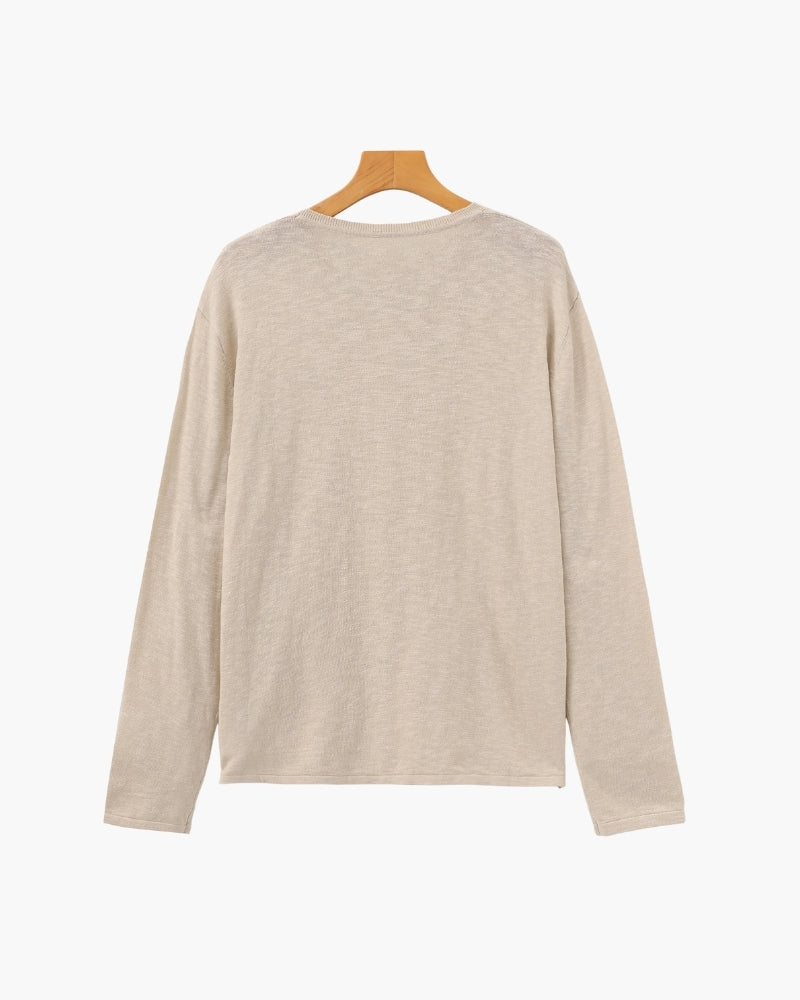 Cristiano - Linen-Cotton 75% Crewneck by Ares Milano