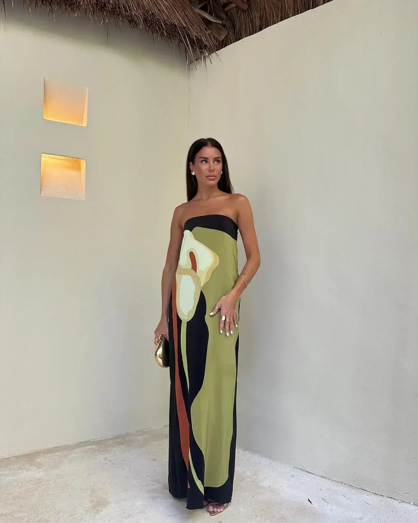 Alberta - 60% Silk Strapless Floral by Ares Milano