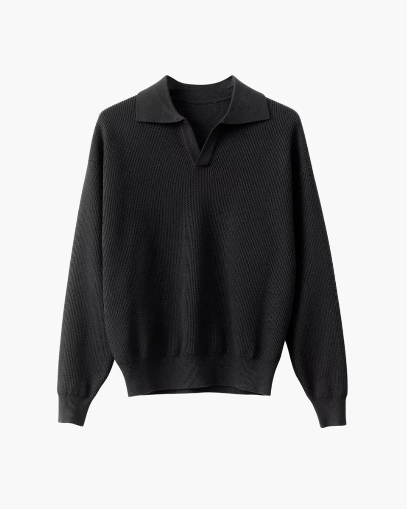 Osvaldo - Textured Knit Polo Polyester by Ares Milano