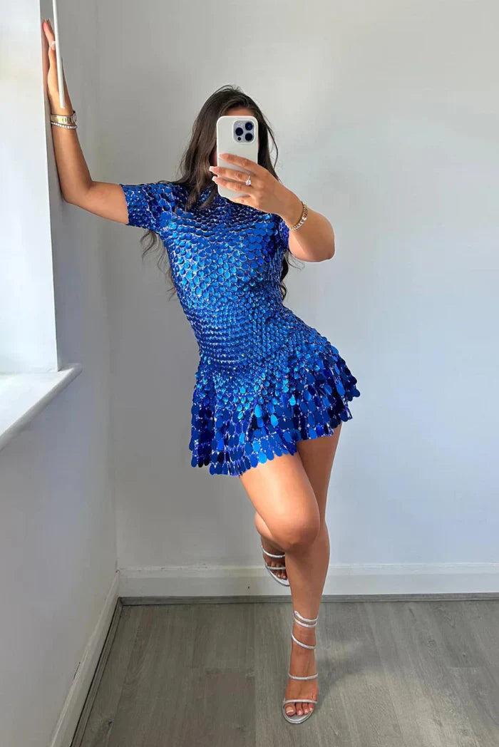 Fosca - Gold Sequin Gala Dress Shine by Ares Milano