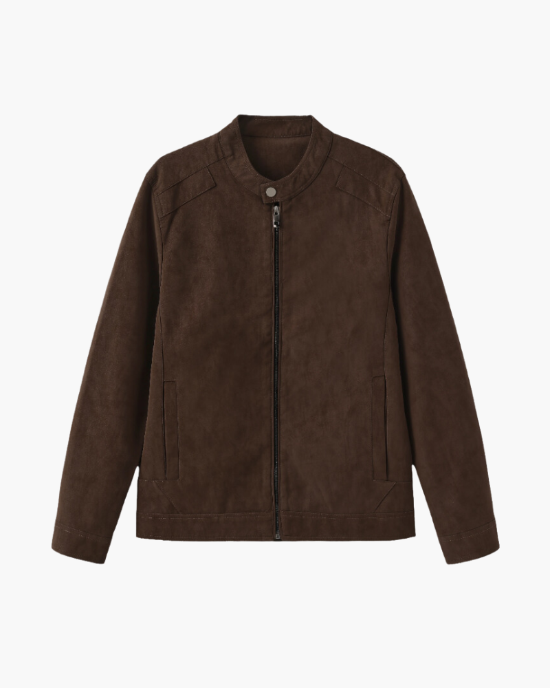Fausto - Suede Leather Jacket Brown by Ares Milano