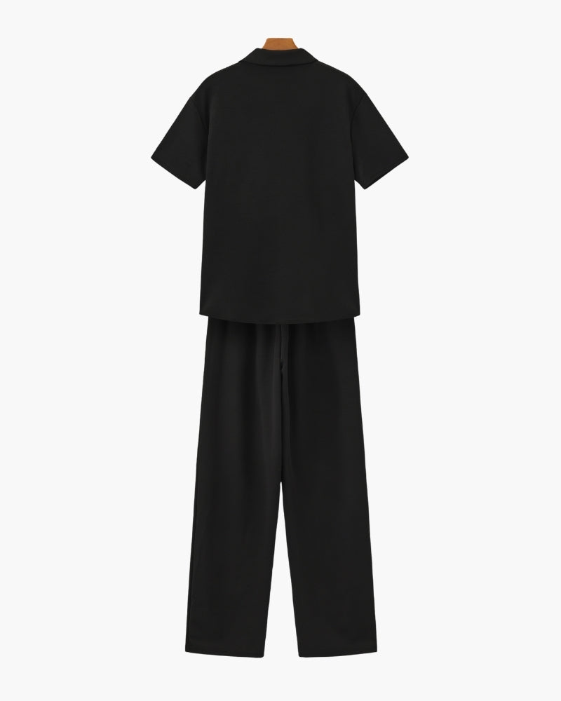 Augustin - Cotton Polo Pants Set by Ares Milano
