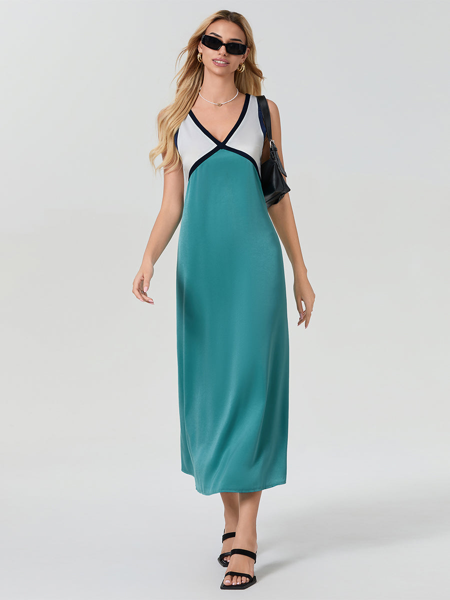 Agnese - Maxi Dress Deep V Paneling by Ares Milano