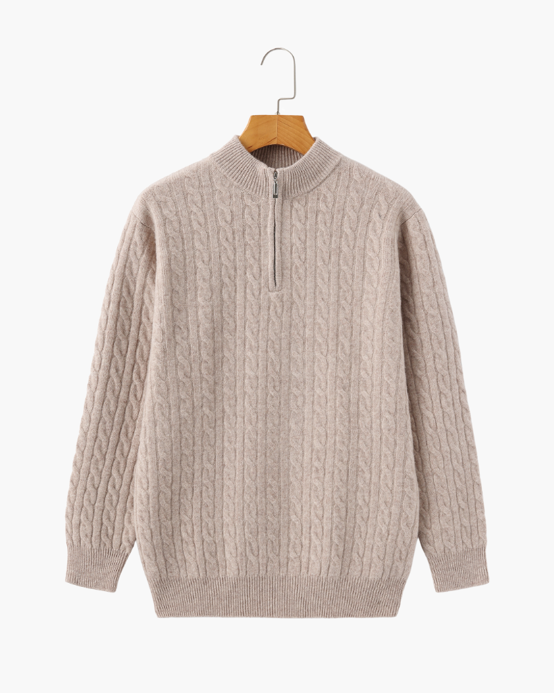 Vittorio - Cashmere Half Zip Cardigan by Ares Milano