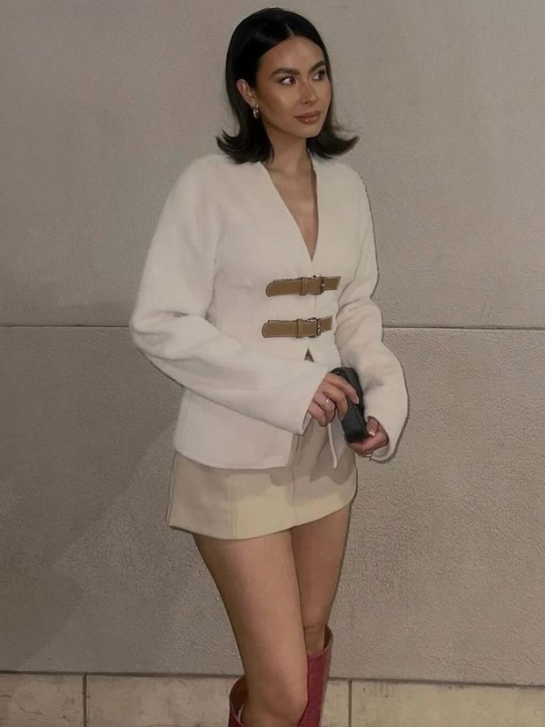 Angela - Lace Up Vintage-Inspired Jacket by Ares Milano