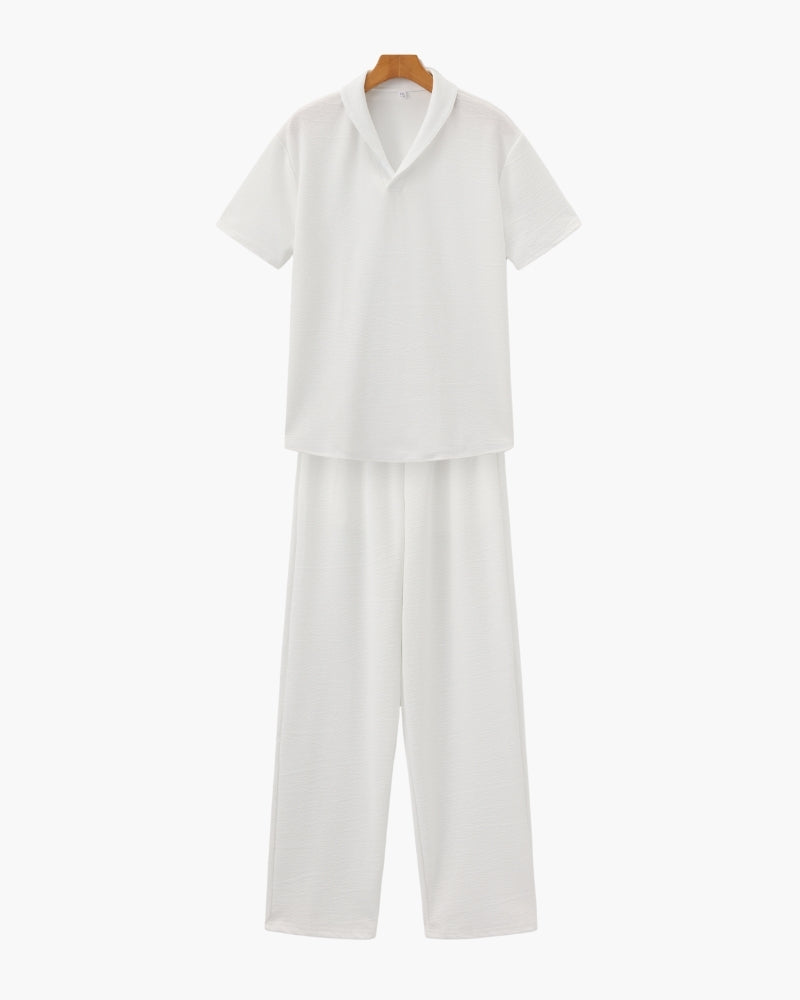 Augustin - Cotton Polo Pants Set by Ares Milano