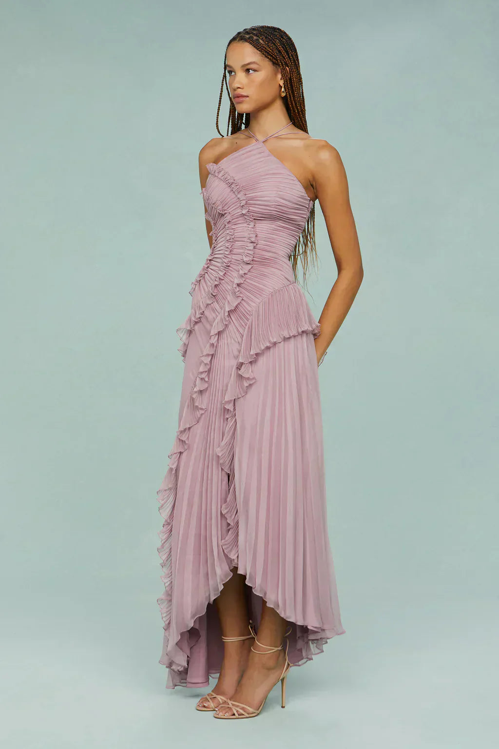Giulia - Halter Neck Maxi Dress Lilac by Ares Milano