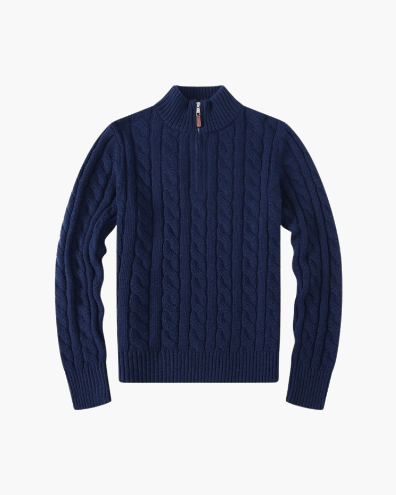 Gaspar - Cotton Half Zip Sweater by Ares Milano