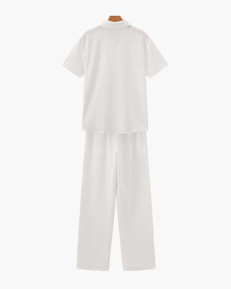 Augustin - Cotton Polo Pants Set by Ares Milano