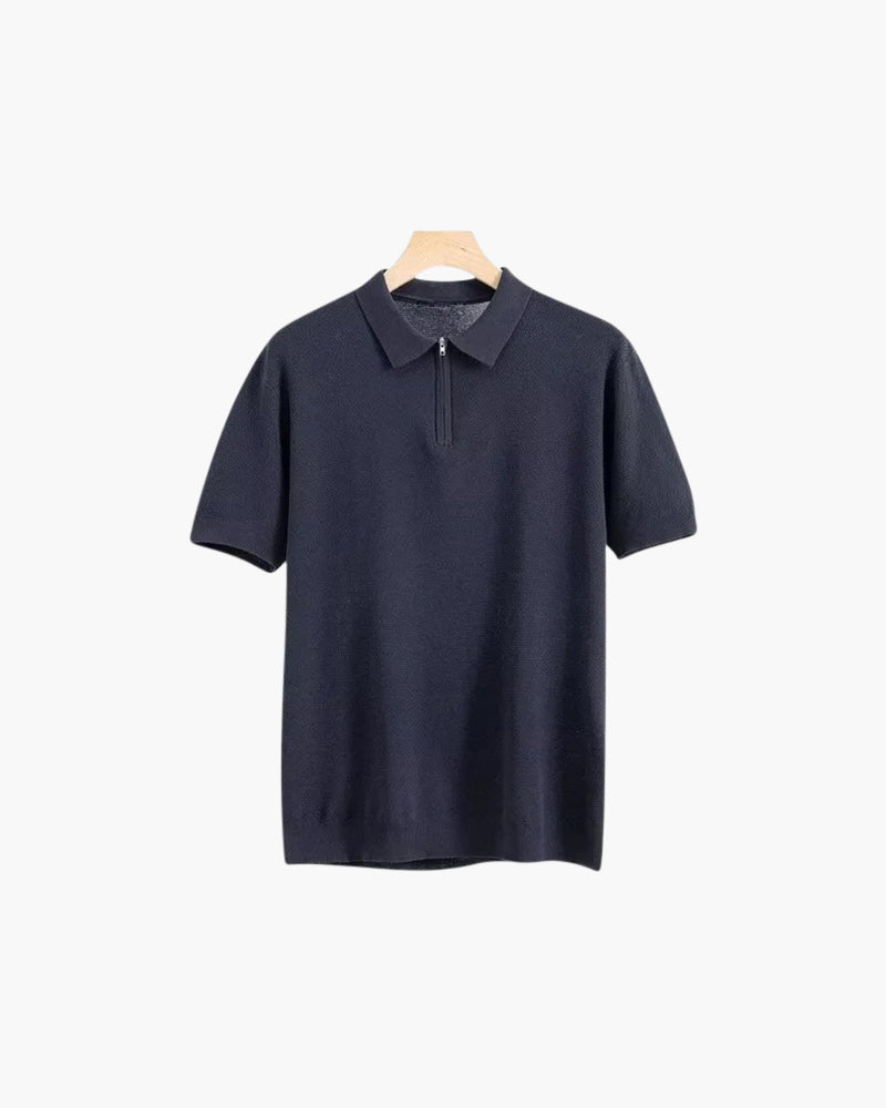 Raffael - Breathable Mesh Zip Polo by Ares Milano