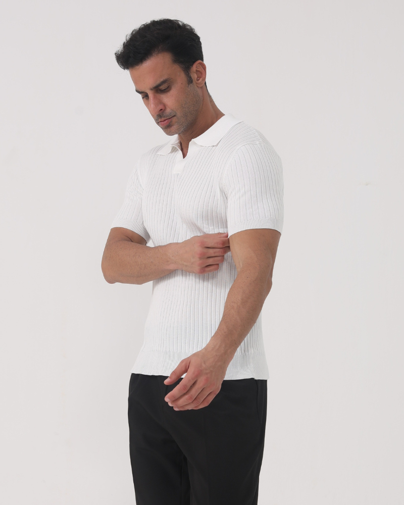 Leander - Ribbed Cotton Polo by Ares Milano
