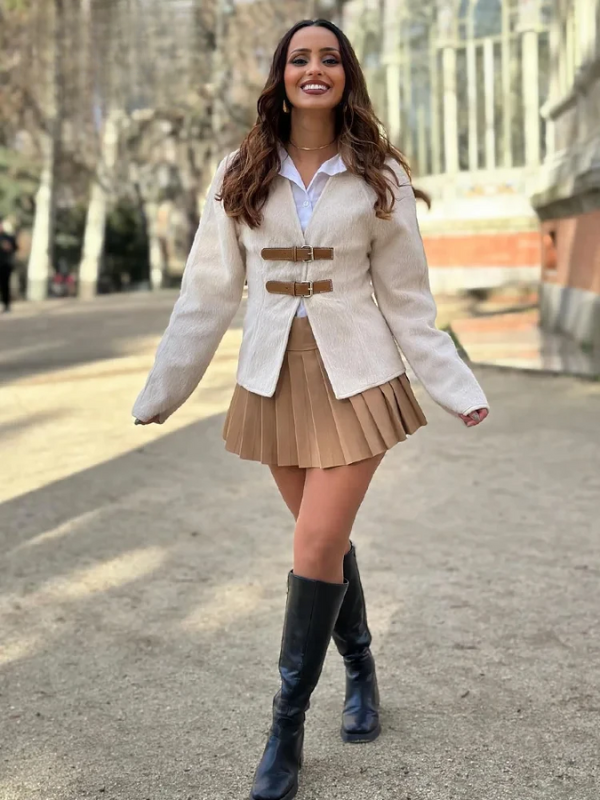 Angela - Lace Up Vintage-Inspired Jacket by Ares Milano