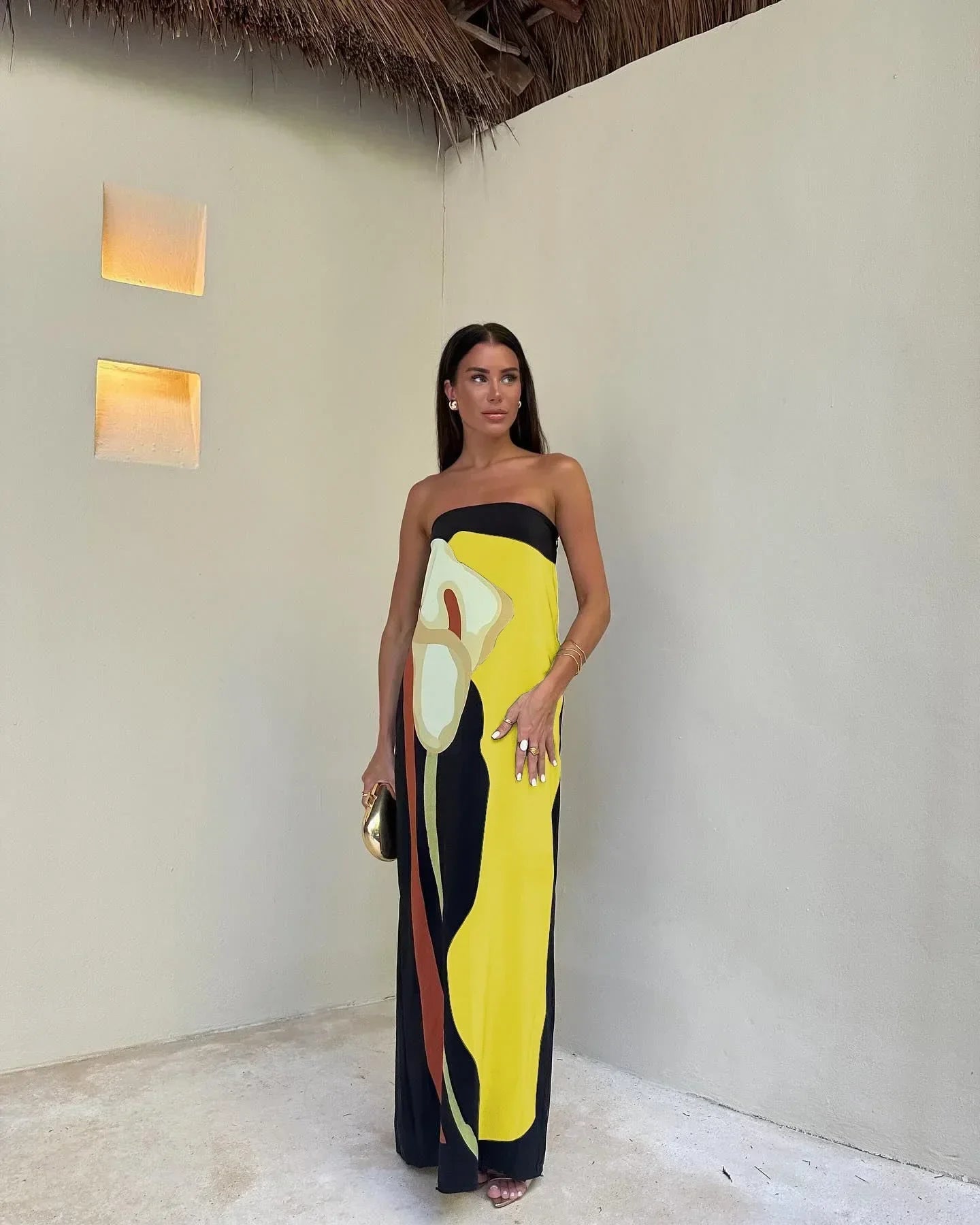 Alberta - 60% Silk Strapless Floral by Ares Milano