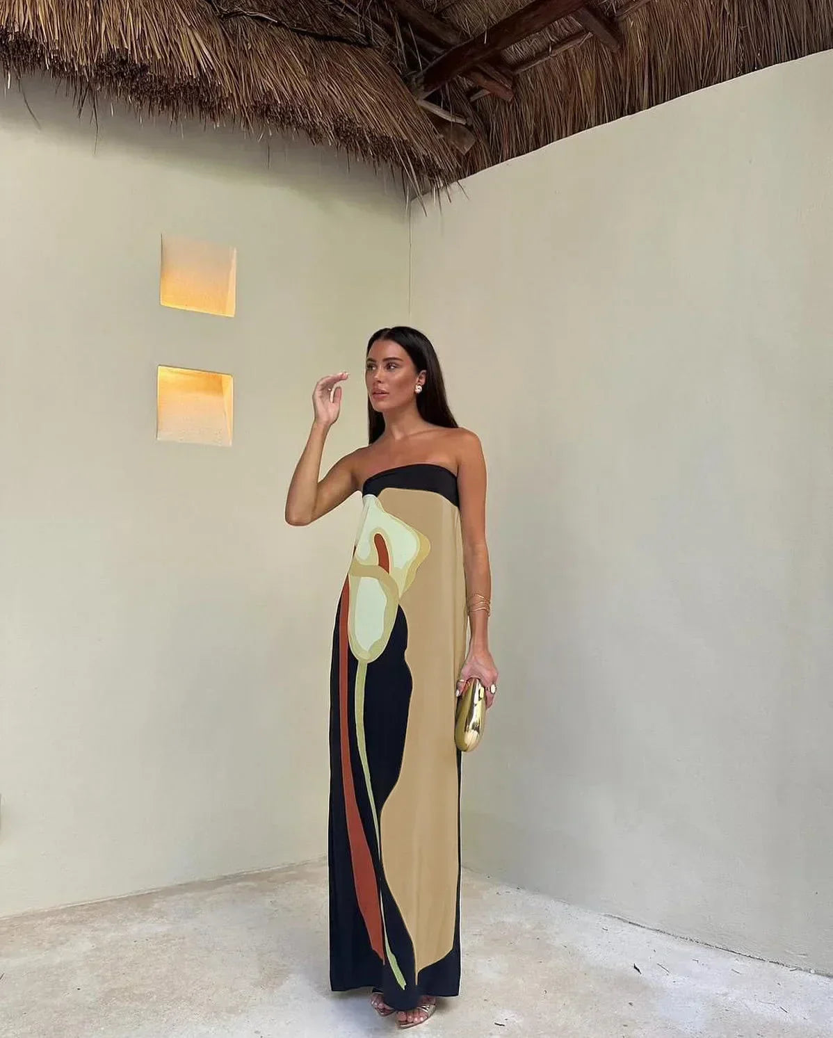 Alberta - 60% Silk Strapless Floral by Ares Milano