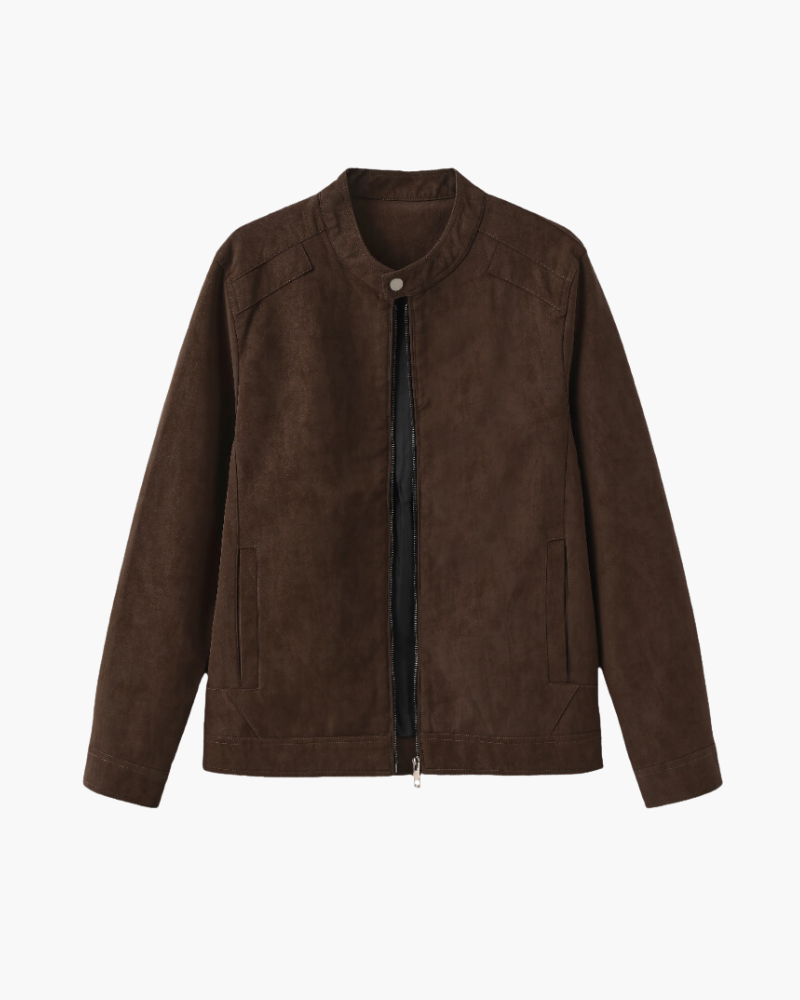 Fausto - Suede Leather Jacket Brown by Ares Milano