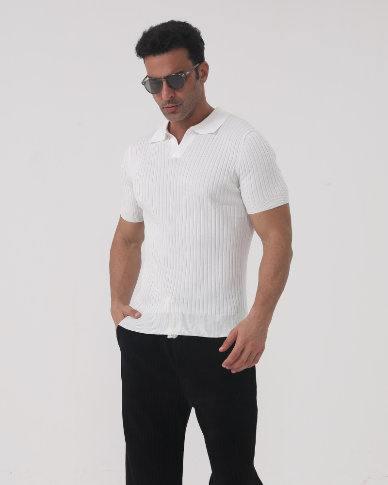 Leander - Ribbed Cotton Polo by Ares Milano