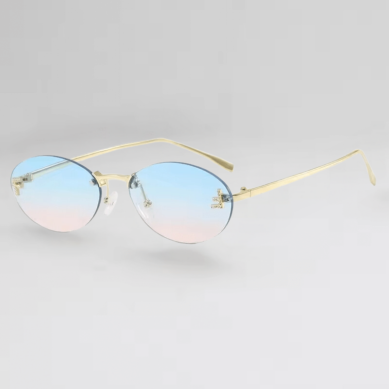 Armida - Rimless Oval Sunglasses UV by Ares Milano