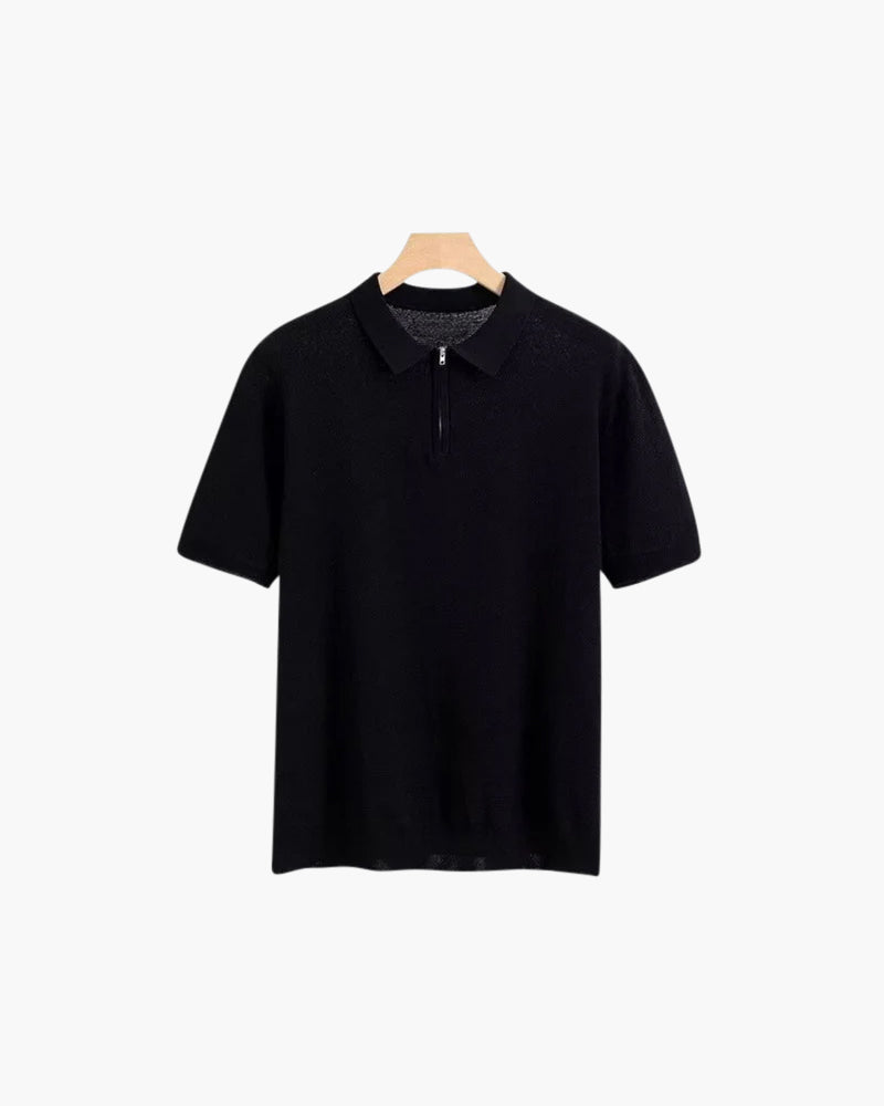 Raffael - Breathable Mesh Zip Polo by Ares Milano