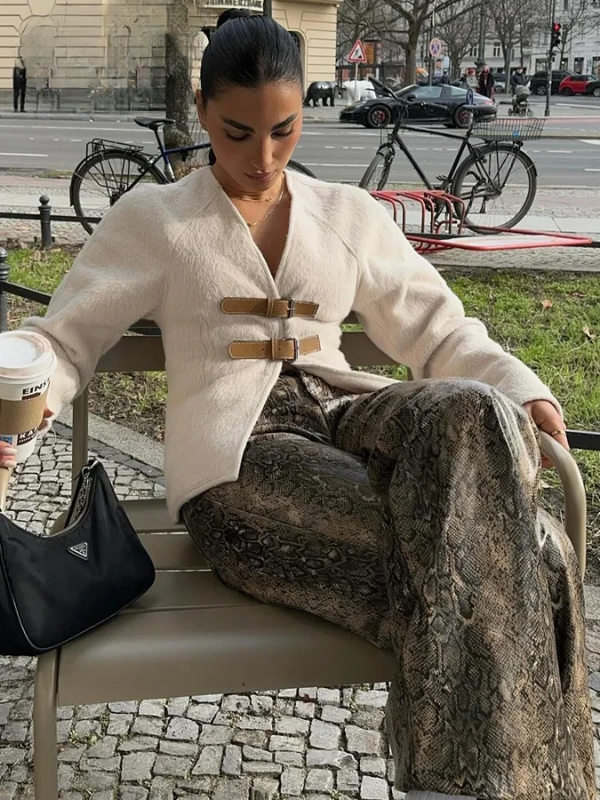 Angela - Lace Up Vintage-Inspired Jacket by Ares Milano