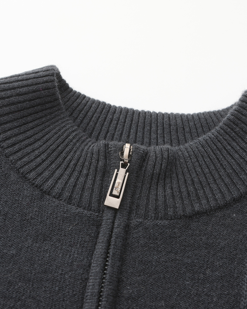 Bartolomeo - Cashmere Ribbed Half Zip by Ares Milano