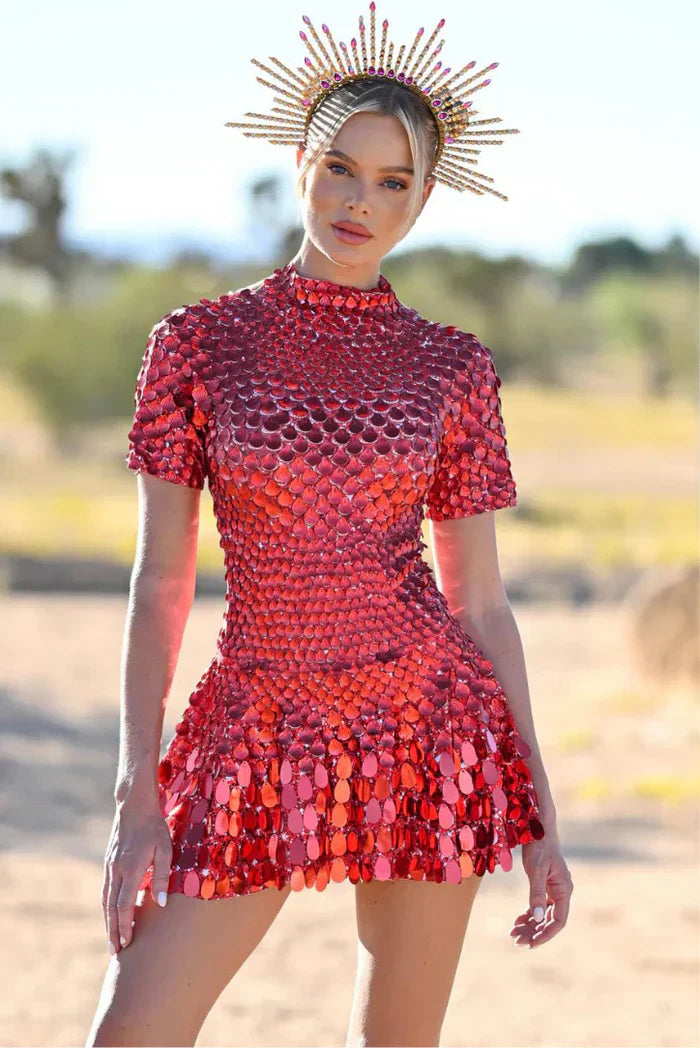 Fosca - Gold Sequin Gala Dress Shine by Ares Milano