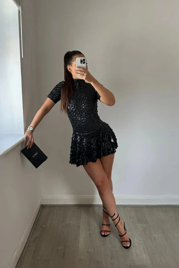 Fosca - Gold Sequin Gala Dress Shine by Ares Milano