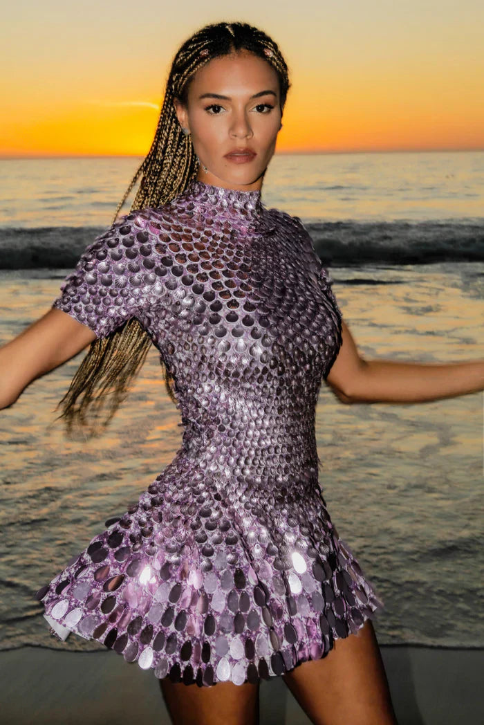 Fosca - Gold Sequin Gala Dress Shine by Ares Milano