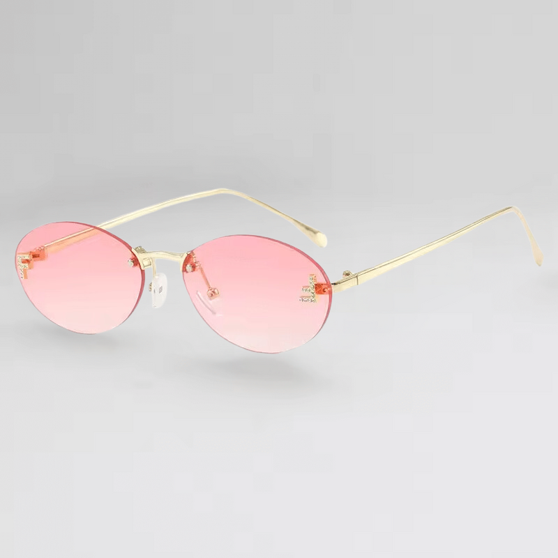 Armida - Rimless Oval Sunglasses UV by Ares Milano