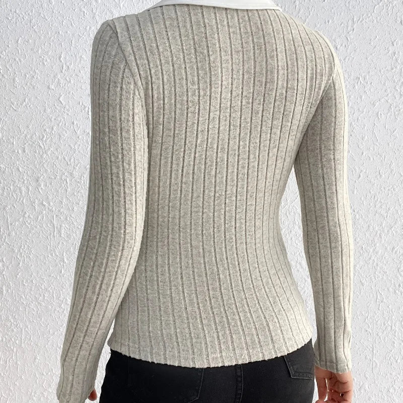 Tecla - Wool Ribbed Polo by Ares Milano