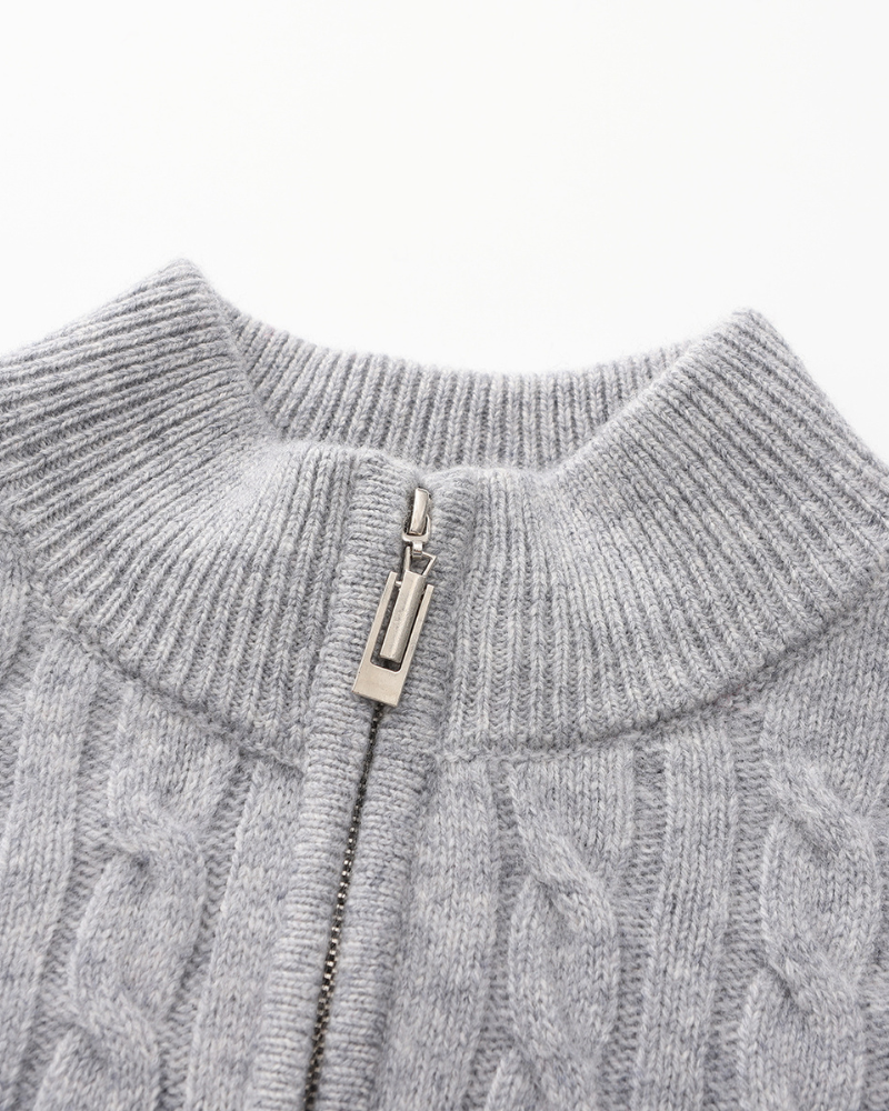 Vittorio - Cashmere Half Zip Cardigan by Ares Milano