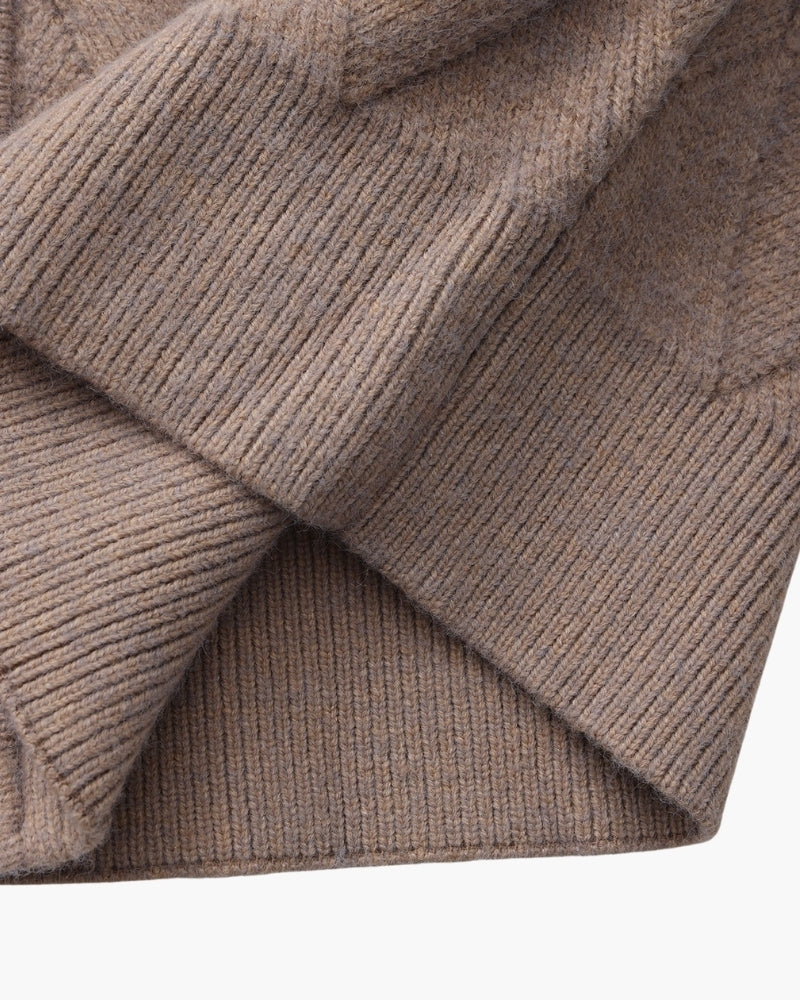 Ottone - Diamond Knit Zip Cardigan by Ares Milano